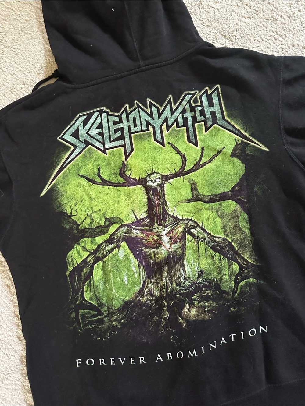 SKELETONWITCH-  "Forever Abomination" Vintage Band Black Zip-Up Hoodie